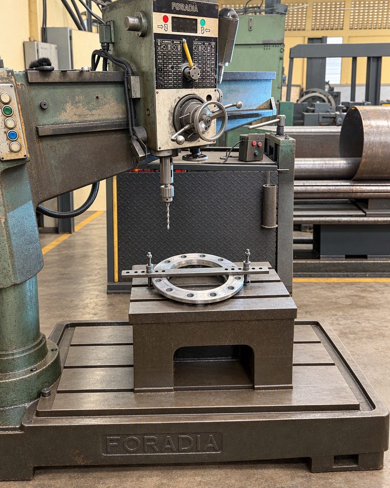 Drilling a flange